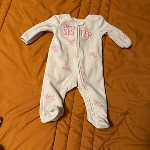 Little Sister Pink and White Kids One Piece